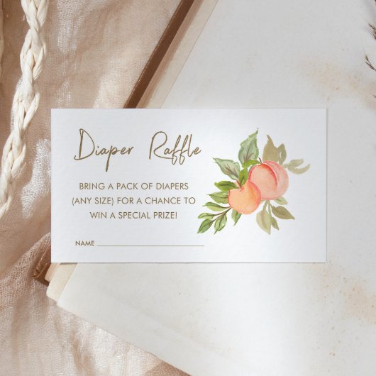 Sweet Little Peach Fruit Baby shower Luierkrabbel Informatiekaartje