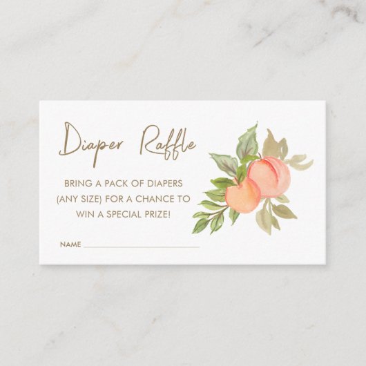 Sweet Little Peach Fruit Baby shower Luierkrabbel Informatiekaartje (Voorkant)