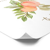 Sweet Little Peach Fruit Baby shower Luierkrabbel Poster (Hoek)