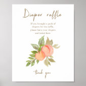 Sweet Little Peach Fruit Baby shower Luierkrabbel Poster (Voorkant)