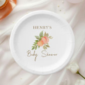 Sweet Little Peach Fruit Baby shower Papieren Bordje