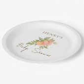 Sweet Little Peach Fruit Baby shower Papieren Bordje (Gekanteld)