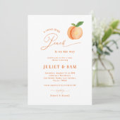 Sweet Little Peach Genderneutraal Baby shower Kaart (Staand voorkant)