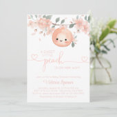 Sweet Little Peach Girl Baby shower Kaart (Staand voorkant)