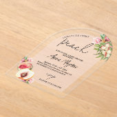 Sweet Little Peach Girls Baby shower Arch Elegant Acryl Uitnodigingen (Laagn)