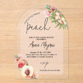 Sweet Little Peach Girls Baby shower Arch Elegant Acryl Uitnodigingen (Voorkant)