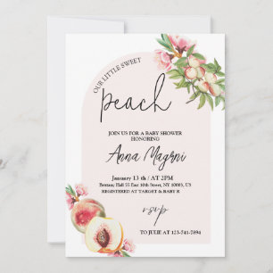 Sweet Little Peach Girls Baby shower Arch Elegant Kaart
