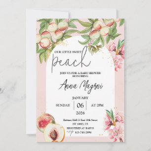 Sweet Little Peach Girls Baby shower Arch Sprinkle Kaart