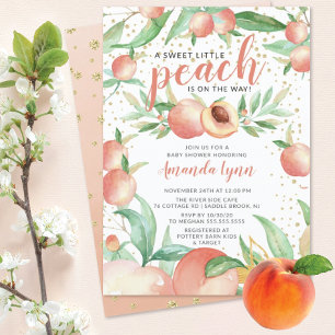 Sweet Little Peach Girls Baby shower Kaart
