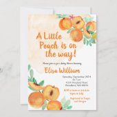 Sweet Little Peach is op Way Baby shower  Kaart (Voorkant)