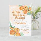 Sweet Little Peach is op Way Baby shower  Kaart (Staand voorkant)