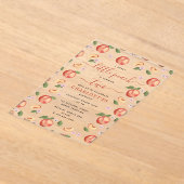 Sweet Little Peach Kinderverjaardagsfeestje Acryl Uitnodigingen (Laagn)