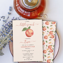 Sweet Little Peach Kinderverjaardagsfeestje Kaart