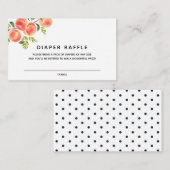 Sweet Little Peach Luier Raffle insert kaart (Voorkant / Achterkant)