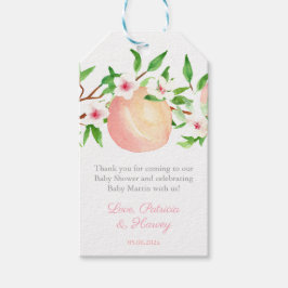Sweet Little Peach Meisje Baby shower Favor Tags Cadeaulabel