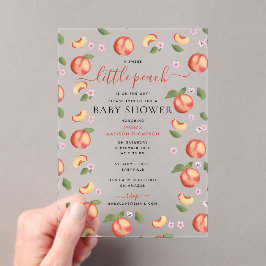 Sweet Little Peach on the Way Baby shower Acryl Uitnodigingen