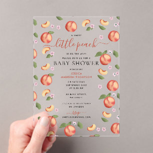 Sweet Little Peach on the Way Baby shower Acryl Uitnodigingen