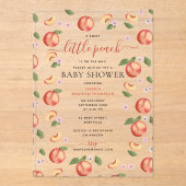 Sweet Little Peach on the Way Baby shower Acryl Uitnodigingen (Voorkant)