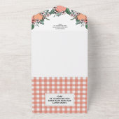 Sweet Little Peach On the Way Baby shower All In One Uitnodiging (Buitenkant)