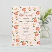 Sweet Little Peach on the Way Baby shower Kaart (Staand voorkant)