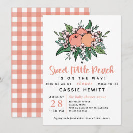 Sweet Little Peach On the Way Baby shower Kaart