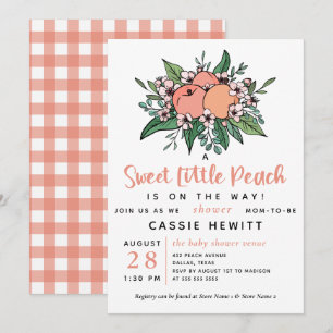 Sweet Little Peach On the Way Baby shower Kaart