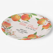 Sweet  Little Peach On The Way Baby Shower Papieren Bordje (Gekanteld)