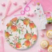 Sweet  Little Peach On The Way Baby Shower Papieren Bordje (Feest)