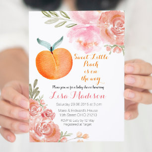 Sweet Little Peach onderweg naar baby shower Kaart