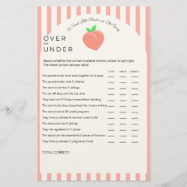 Sweet Little Peach Over of Under Baby shower spel