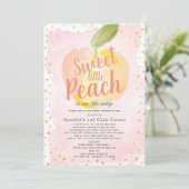 Sweet Little Peach Pink Baby shower per post Kaart (Staand voorkant)