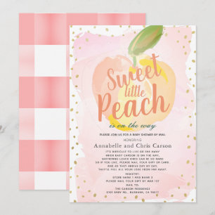 Sweet Little Peach Pink Baby shower per post Kaart