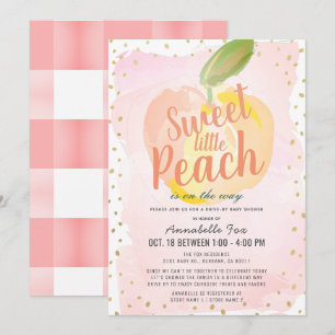 Sweet Little Peach Pink Drive-by-Baby shower Kaart