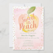 Sweet Little Peach Roze Baby shower Kaart (Voorkant)