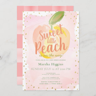 Sweet Little Peach Roze Baby shower Kaart