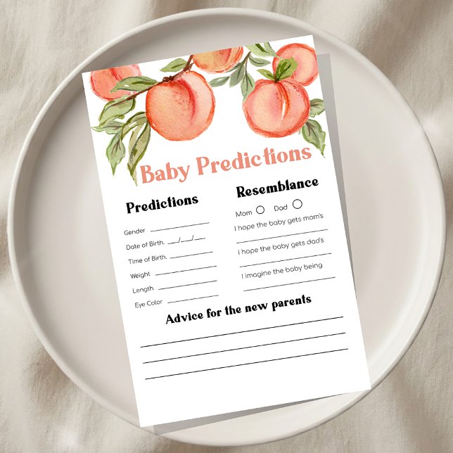 Sweet Little Peach Shower Advice and Wishes Game (Creator heeft geüpload)