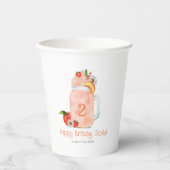 Sweet Little Peach Smoothie 2e verjaardag Party Papieren Bekers (Voorkant)