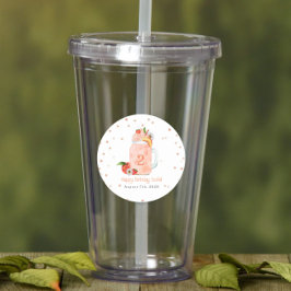Sweet Little Peach Smoothie 2e verjaardag Party Ronde Sticker