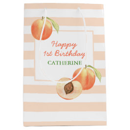 Sweet Little Peach Stripes Girl Birthday Medium Cadeauzakje
