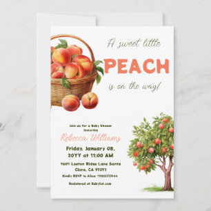 Sweet Little Peach Summer Baby shower Kaart