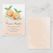 Sweet Little Peaches Baby shower Diaper Raffle Informatiekaartje (Voorkant / Achterkant)