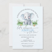 Sweet Little Peanut Elephant Baby Boy Shower Kaart (Voorkant)
