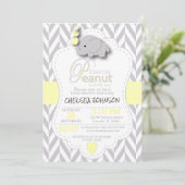Sweet Little Peanut Elephant Baby shower 🐘 Kaart (Staand voorkant)