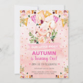 Sweet Little Piggy Pig Girl Birthday Invite. Uitno Kaart (Voorkant)