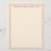 Sweet Little Pink Flowers Briefhoofd (Voorkant / Achterkant)