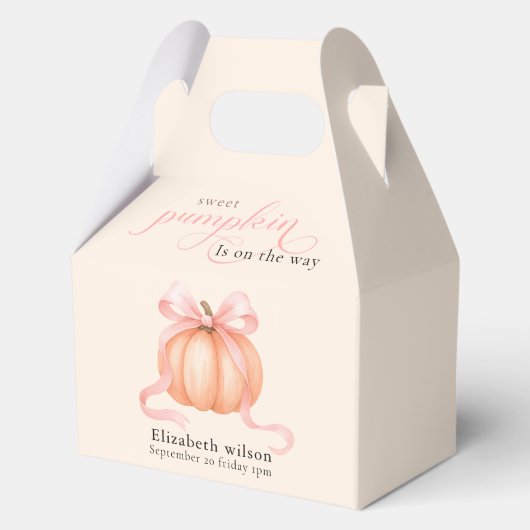 Sweet Little pompoen roze boog is op de weg Bedankdoosjes (Voorkant)