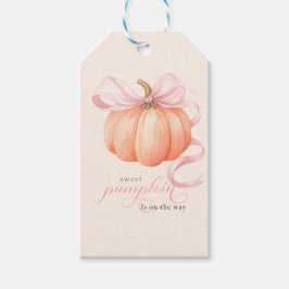 Sweet Little pompoen roze boog is op de weg Cadeaulabel