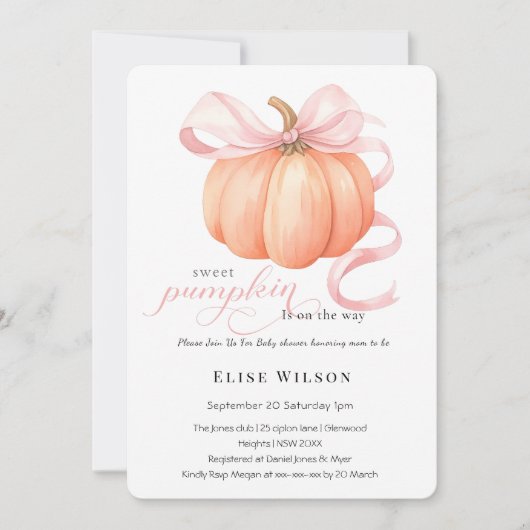 Sweet Little pompoen roze boog is op de weg Kaart (Voorkant)