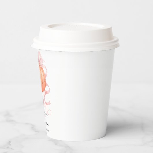 Sweet Little pompoen roze boog is op de weg Papieren Bekers (Links)