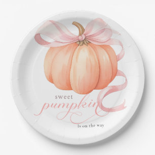 Sweet Little pompoen roze boog is op de weg Papieren Bordje